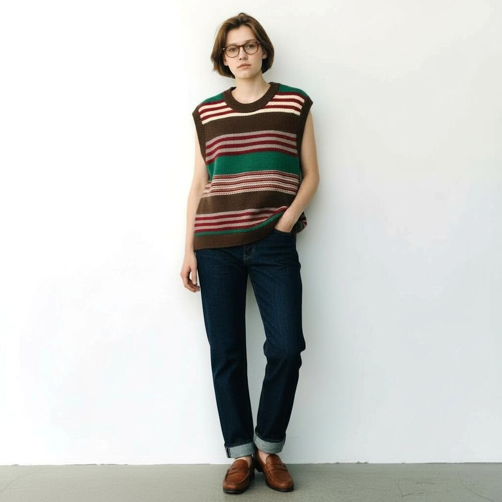 Ugly? Christmas Sweater Vest  Unisex S/M  Hipster Grunge Preppy Twee
